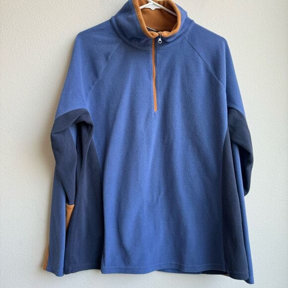 $5/$25 Columbia Sweatshirt Womens XL Two Tone Fleece Quarter Zip Pullover Blue - Picture 1 of 7